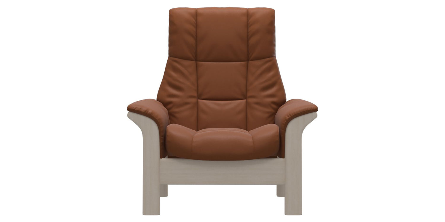 Paloma Leather New Cognac & Whitewash Base | Stressless Windsor High Back Chair | Valley Ridge Furniture