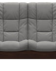 Paloma Leather Silver Grey and Brown Base | Stressless Windsor 2-Seater High Back Sofa | Valley Ridge Furniture