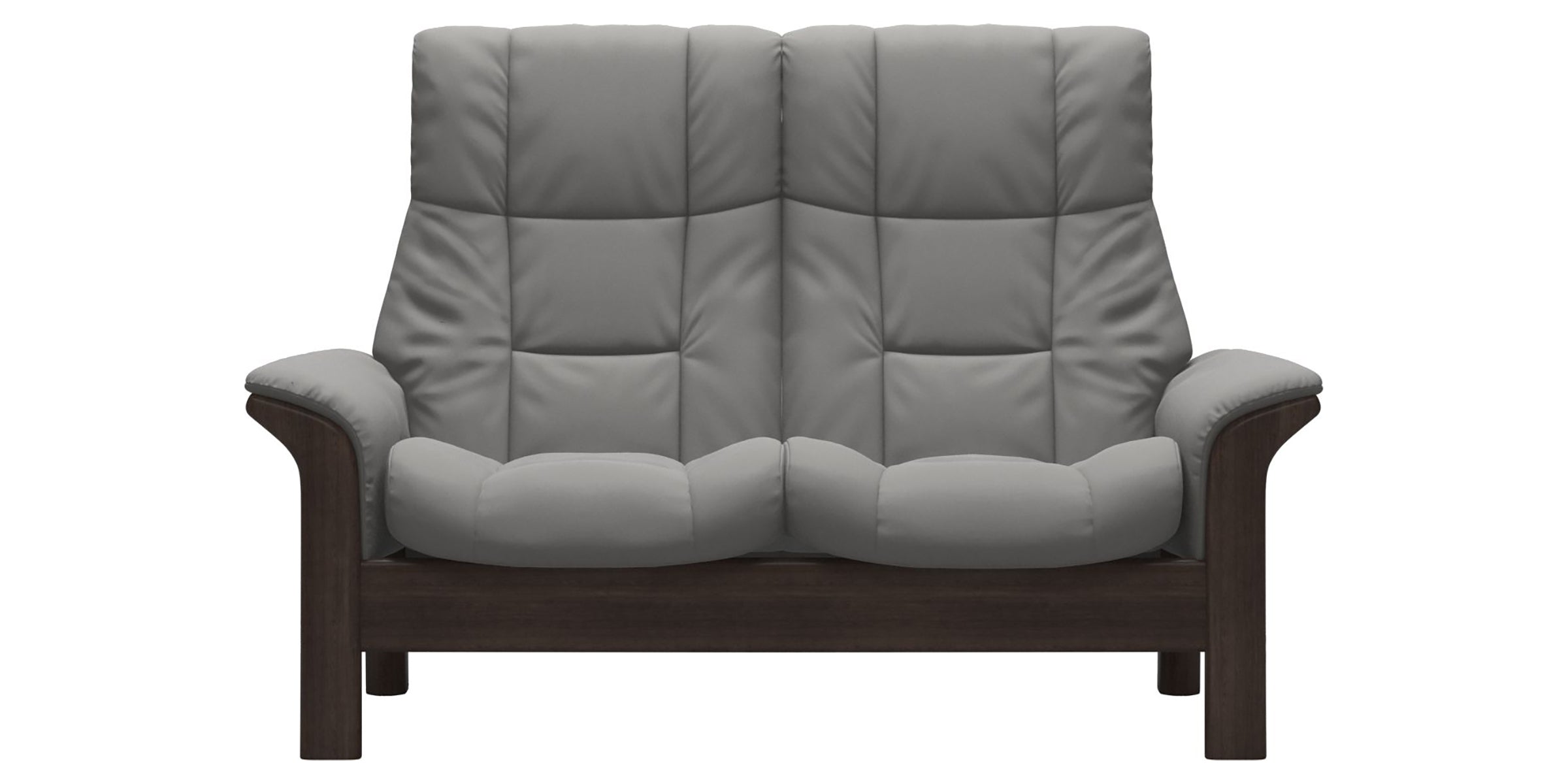 Paloma Leather Silver Grey and Wenge Base | Stressless Windsor 2-Seater High Back Sofa | Valley Ridge Furniture
