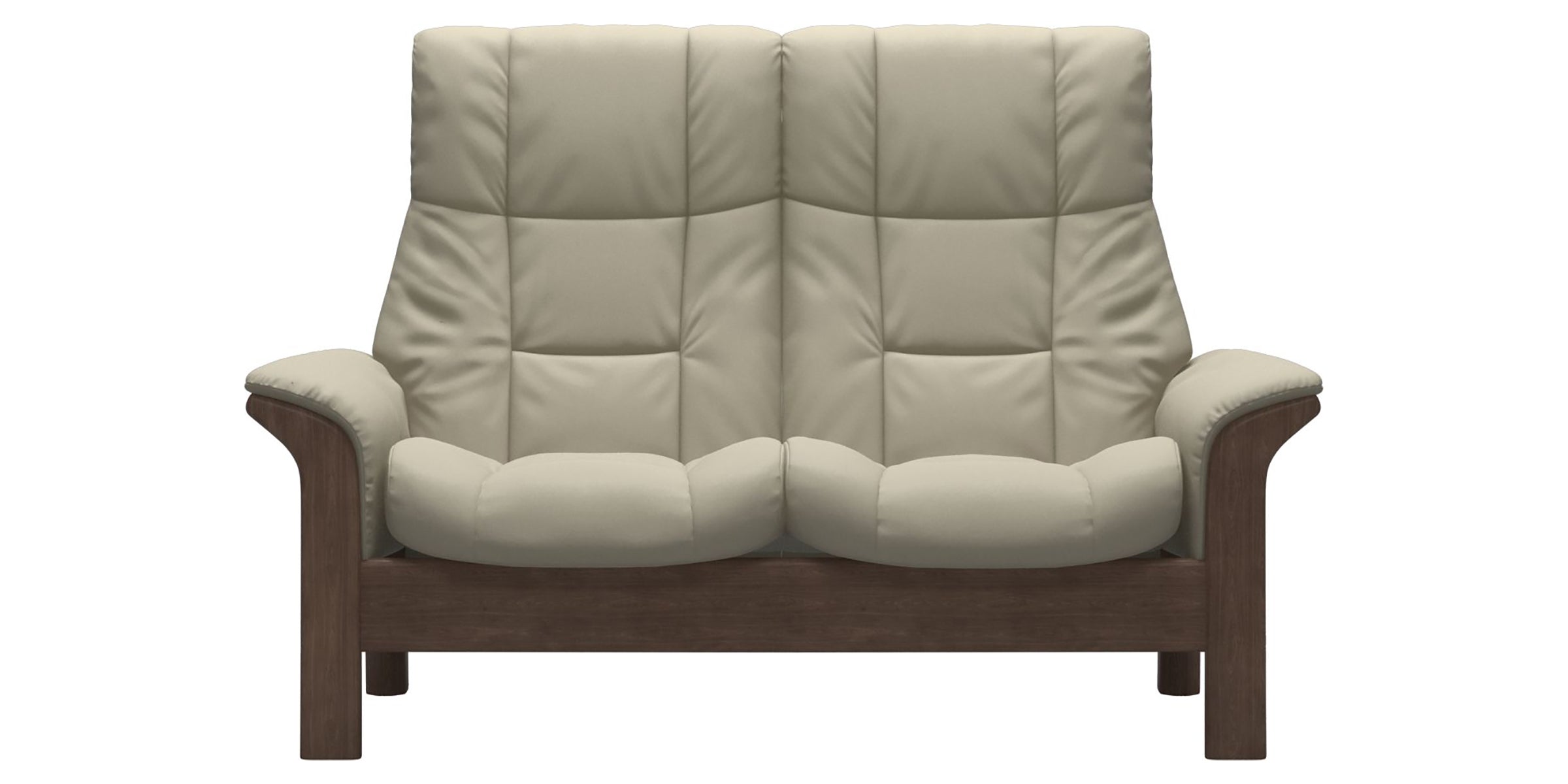 Paloma Leather Light Grey and Walnut Base | Stressless Windsor 2-Seater High Back Sofa | Valley Ridge Furniture