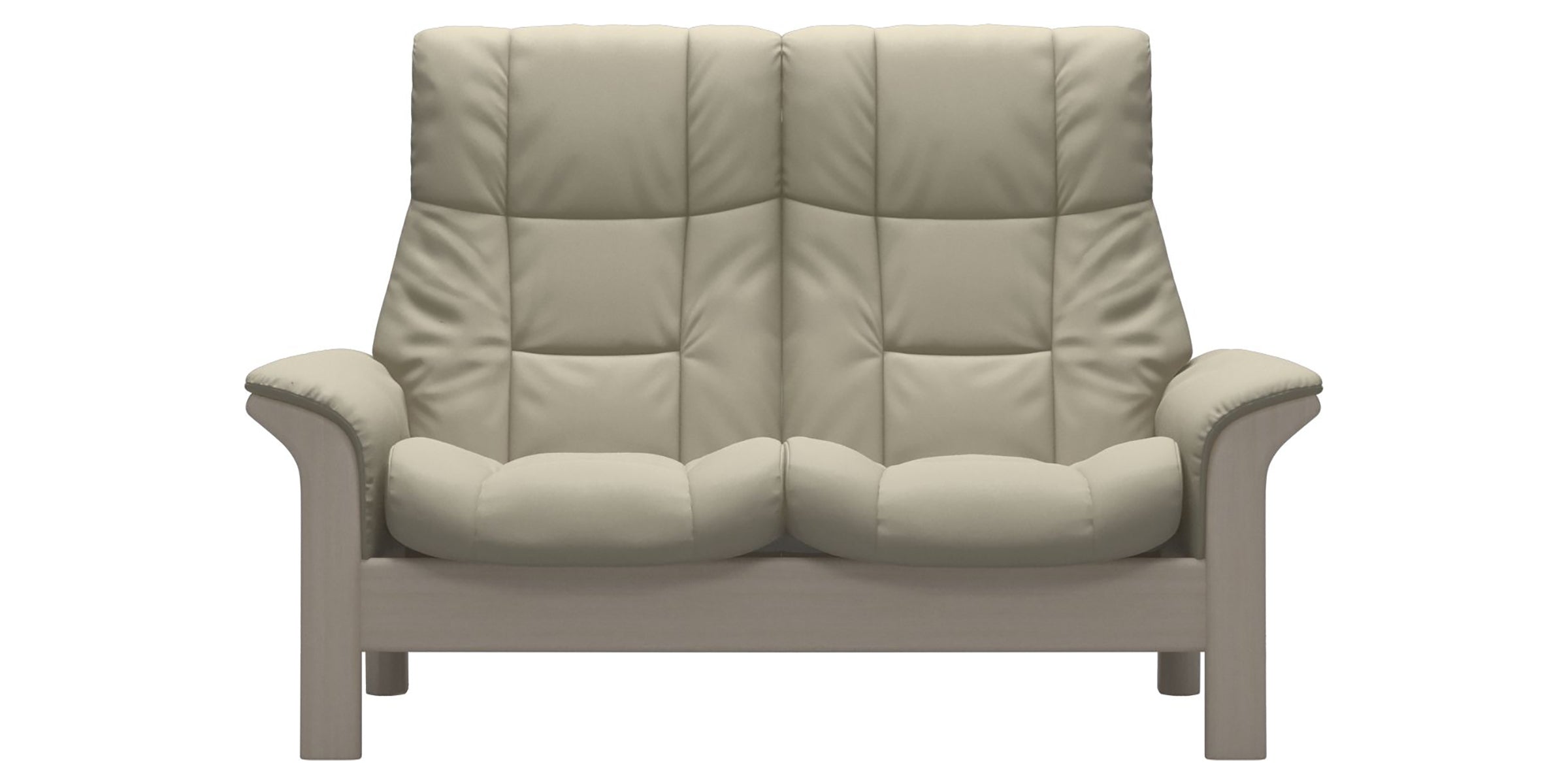 Paloma Leather Light Grey and Whitewash Base | Stressless Windsor 2-Seater High Back Sofa | Valley Ridge Furniture
