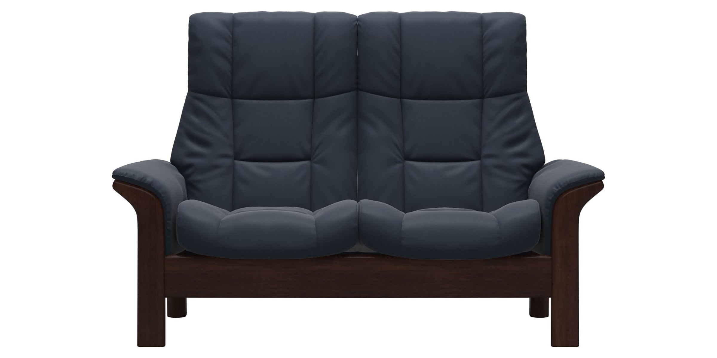 Paloma Leather Oxford Blue and Brown Base | Stressless Windsor 2-Seater High Back Sofa | Valley Ridge Furniture