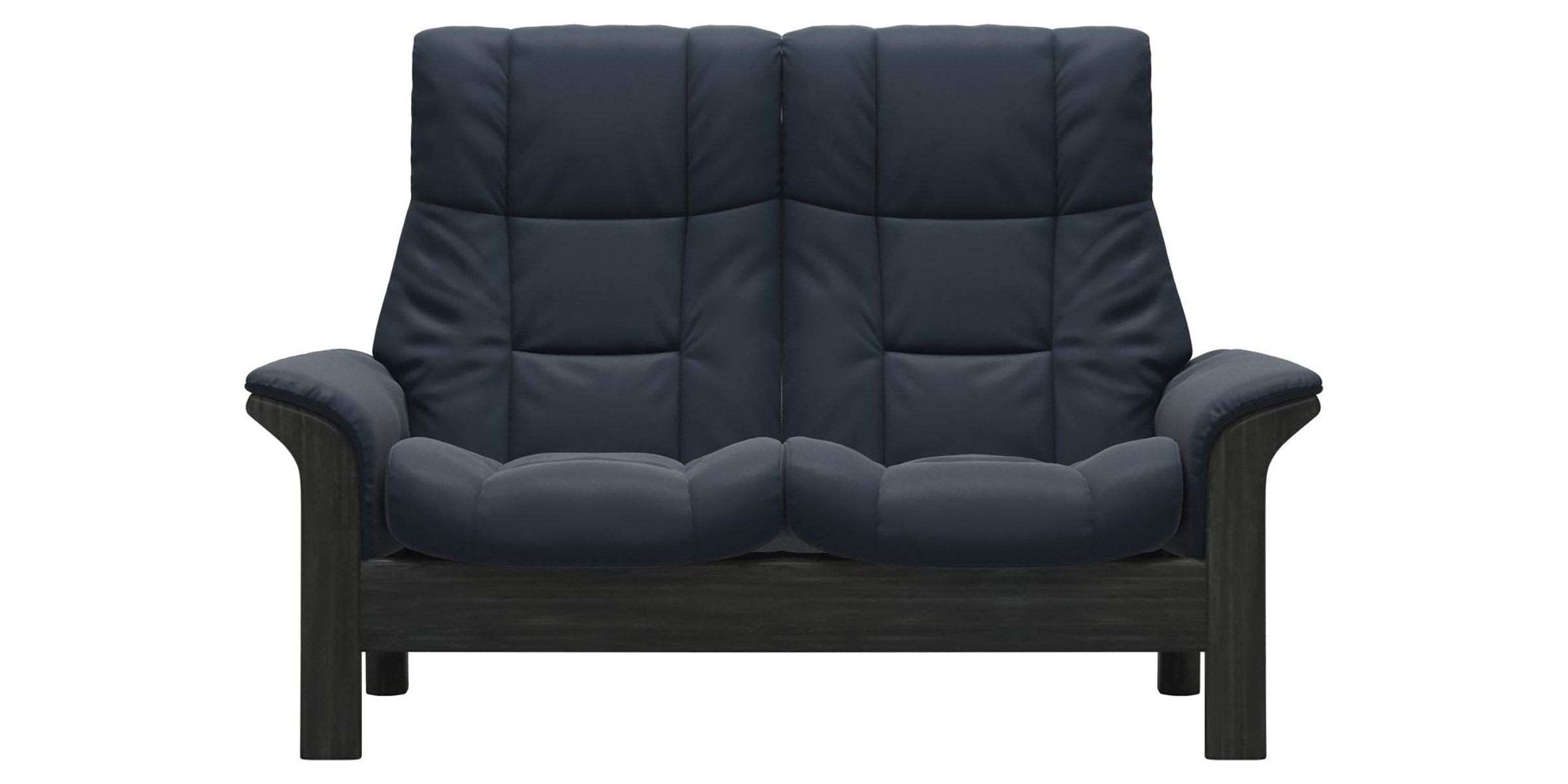 Paloma Leather Oxford Blue and Grey Base | Stressless Windsor 2-Seater High Back Sofa | Valley Ridge Furniture