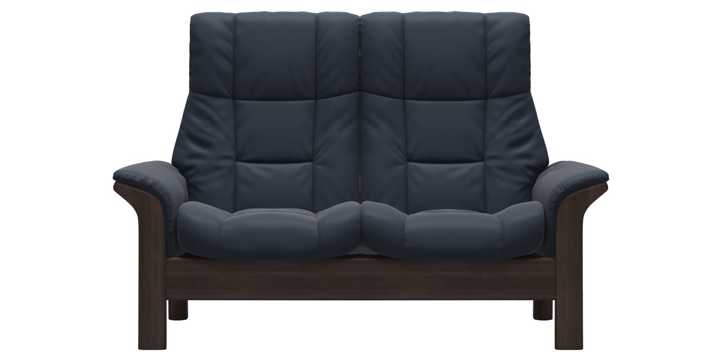Paloma Leather Oxford Blue and Wenge Base | Stressless Windsor 2-Seater High Back Sofa | Valley Ridge Furniture