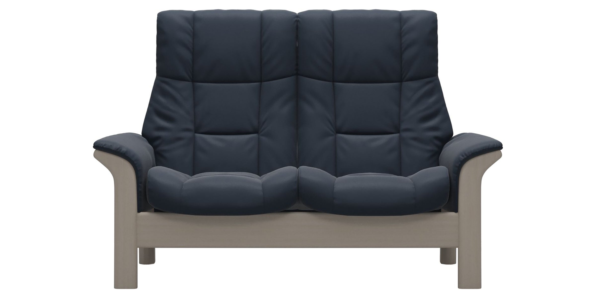 Paloma Leather Oxford Blue and Whitewash Base | Stressless Windsor 2-Seater High Back Sofa | Valley Ridge Furniture