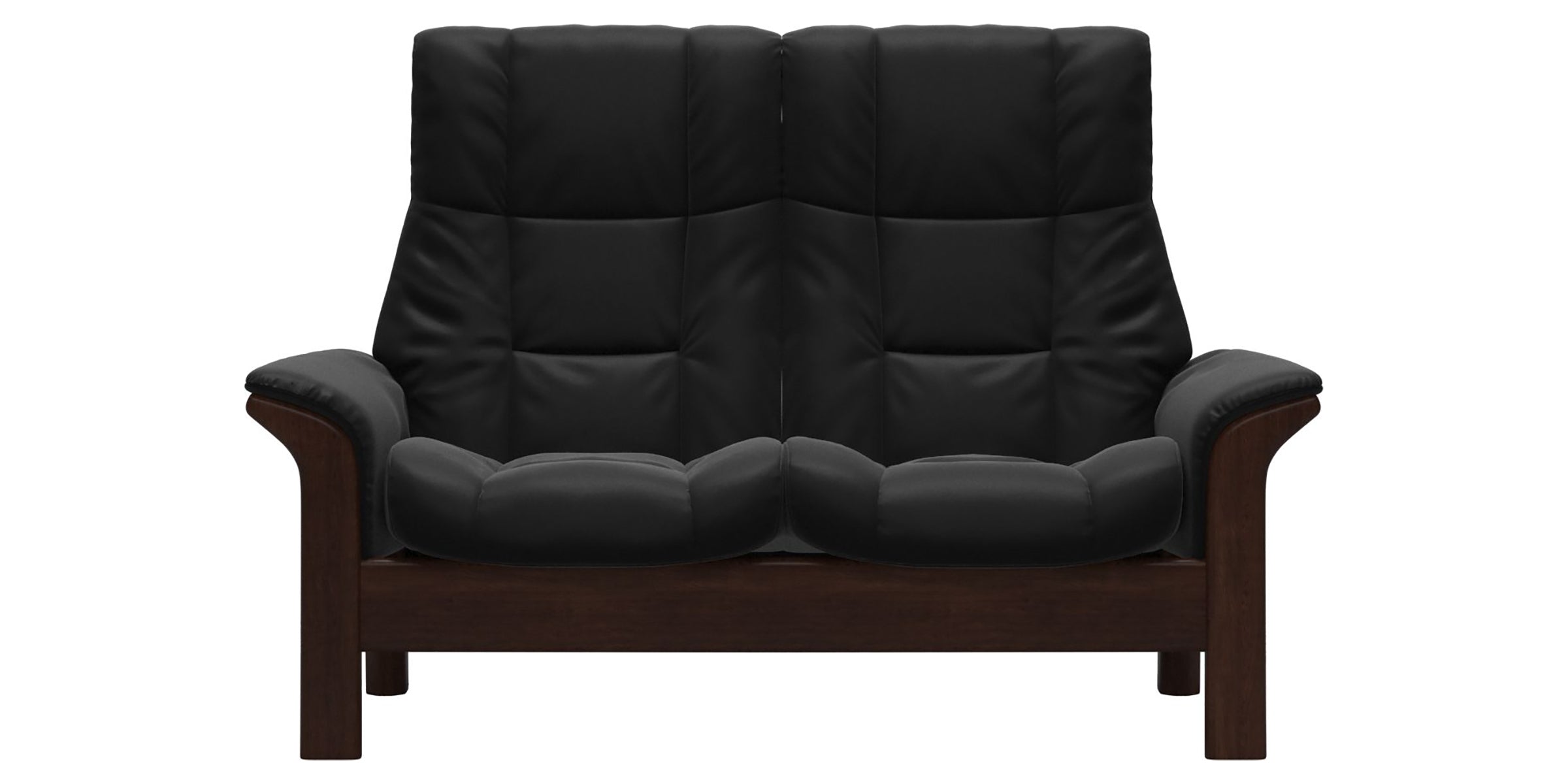Paloma Leather Black and Brown Base | Stressless Windsor 2-Seater High Back Sofa | Valley Ridge Furniture
