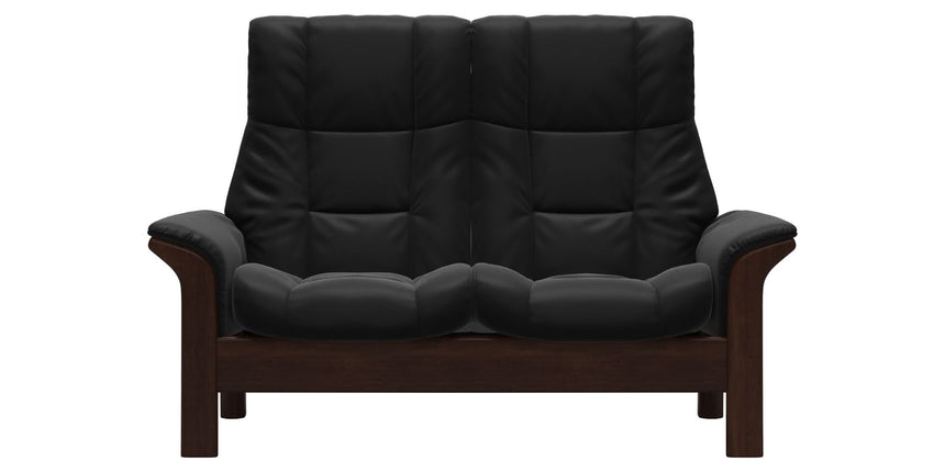 Paloma Leather Black and Brown Base | Stressless Windsor 2-Seater High Back Sofa | Valley Ridge Furniture