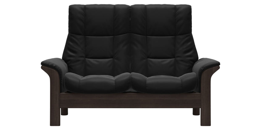 Paloma Leather Black and Wenge Base | Stressless Windsor 2-Seater High Back Sofa | Valley Ridge Furniture