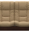 Paloma Leather Sand and Brown Base | Stressless Windsor 2-Seater High Back Sofa | Valley Ridge Furniture