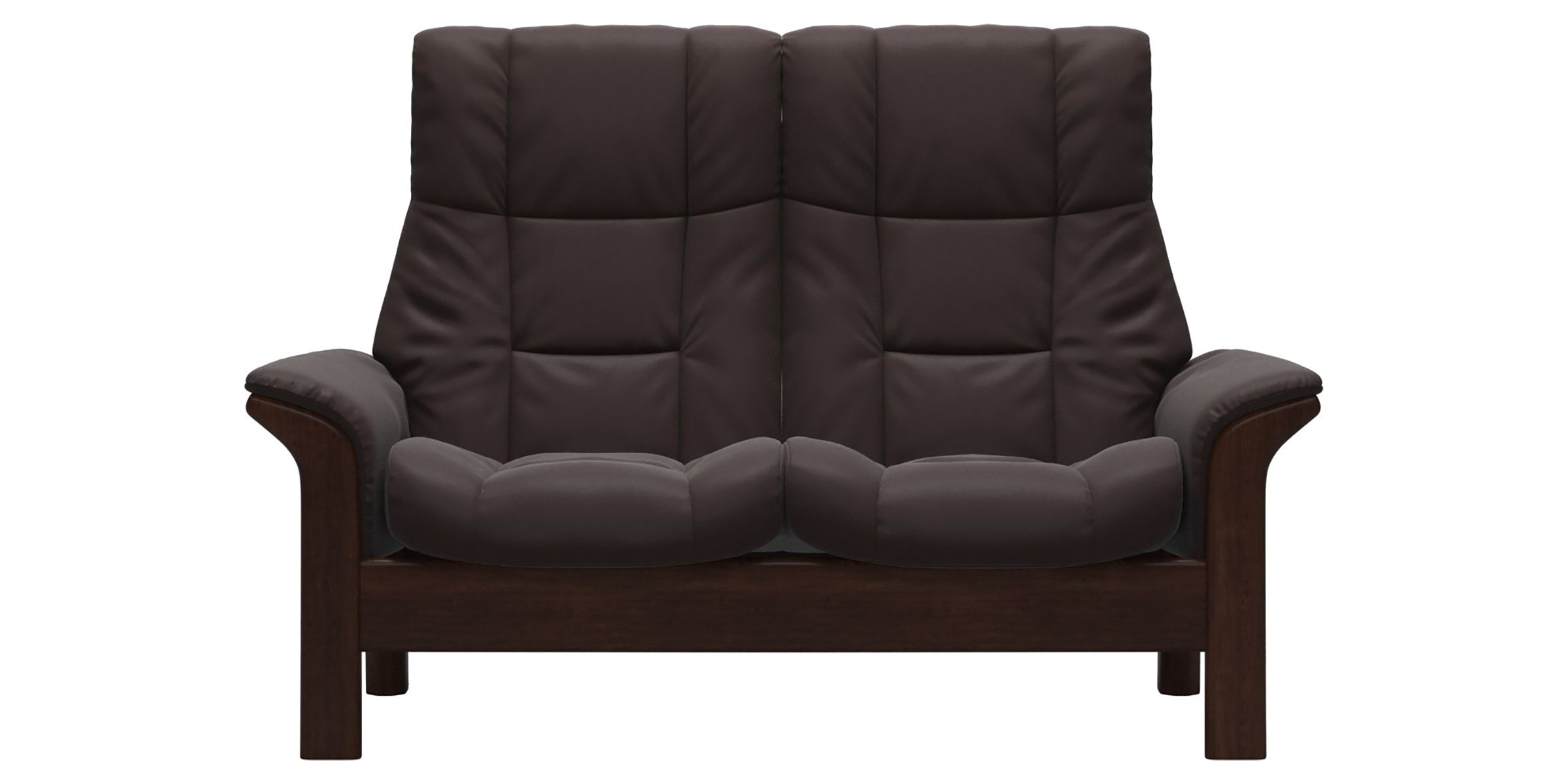 Paloma Leather Chocolate and Brown Base | Stressless Windsor 2-Seater High Back Sofa | Valley Ridge Furniture