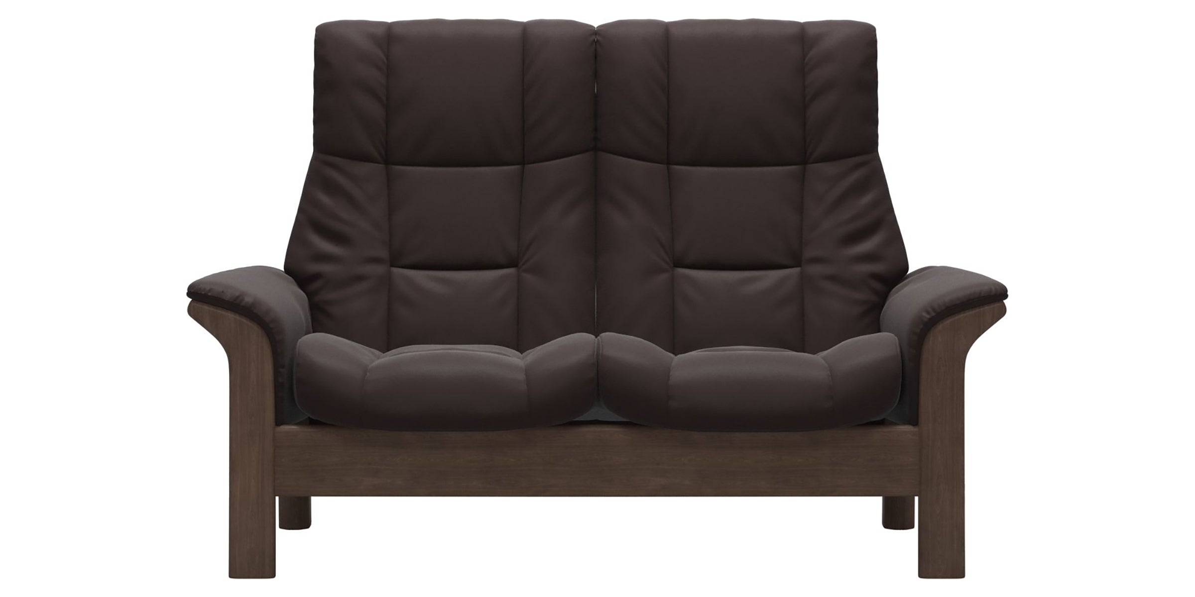 Paloma Leather Chocolate and Walnut Base | Stressless Windsor 2-Seater High Back Sofa | Valley Ridge Furniture