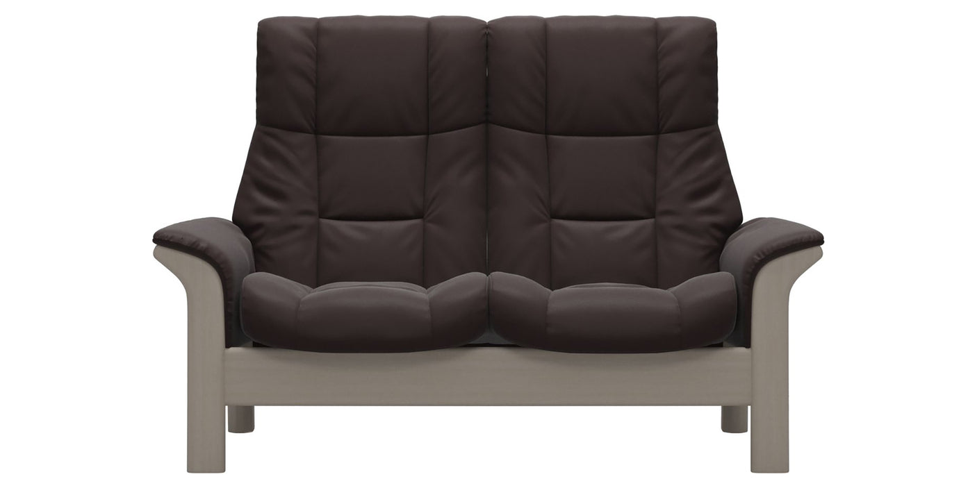 Paloma Leather Chocolate and Whitewash Base | Stressless Windsor 2-Seater High Back Sofa | Valley Ridge Furniture