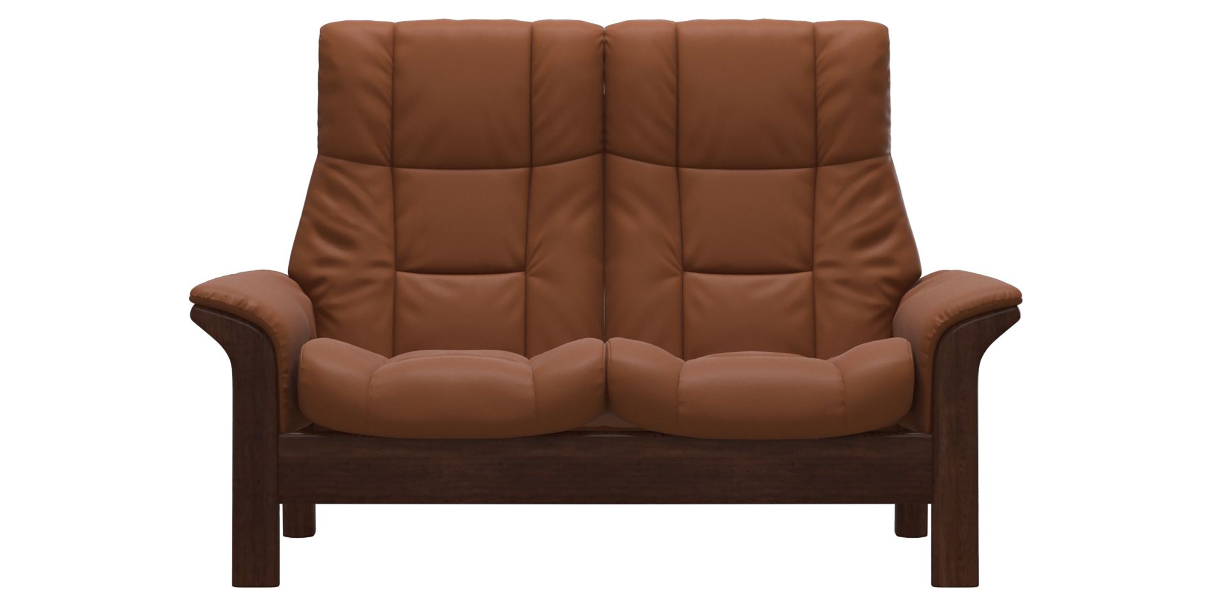 Paloma Leather New Cognac and Brown Base | Stressless Windsor 2-Seater High Back Sofa | Valley Ridge Furniture