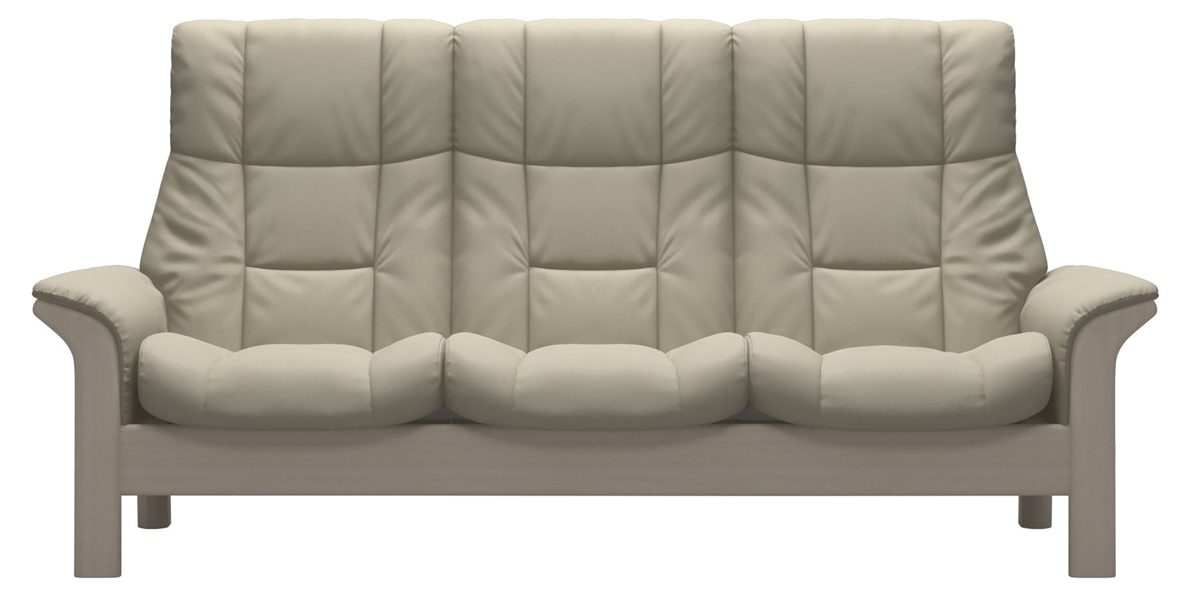 Paloma Leather Light Grey and Whitewash Base | Stressless Windsor 3-Seater High Back Sofa | Valley Ridge Furniture