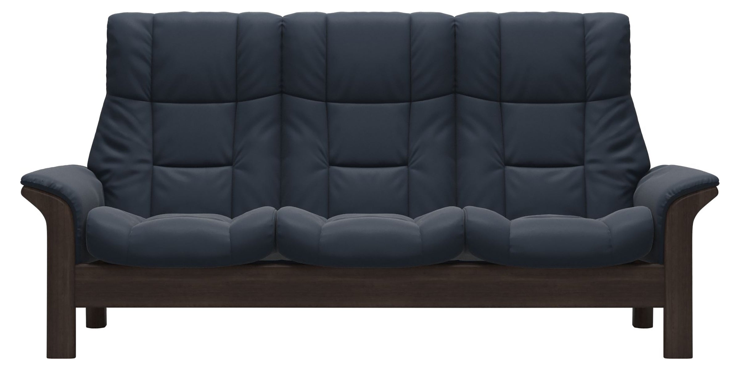 Paloma Leather Oxford Blue and Wenge Base | Stressless Windsor 3-Seater High Back Sofa | Valley Ridge Furniture
