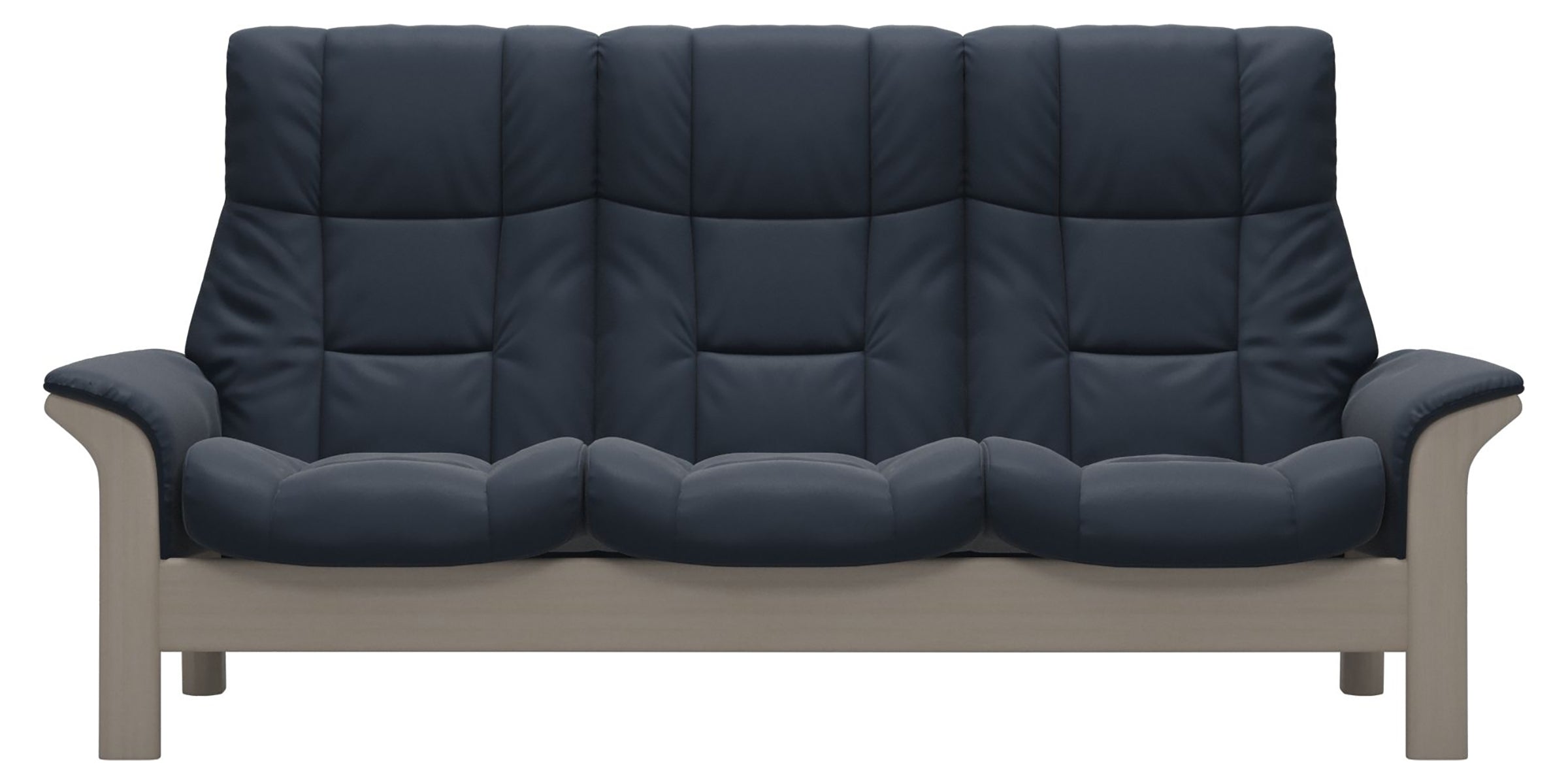 Paloma Leather Oxford Blue and Whitewash Base | Stressless Windsor 3-Seater High Back Sofa | Valley Ridge Furniture