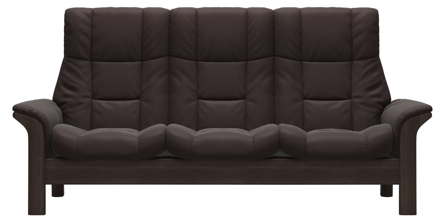 Paloma Leather Chocolate & Wenge Base | Stressless Windsor 3-Seater High Back Sofa | Valley Ridge Furniture