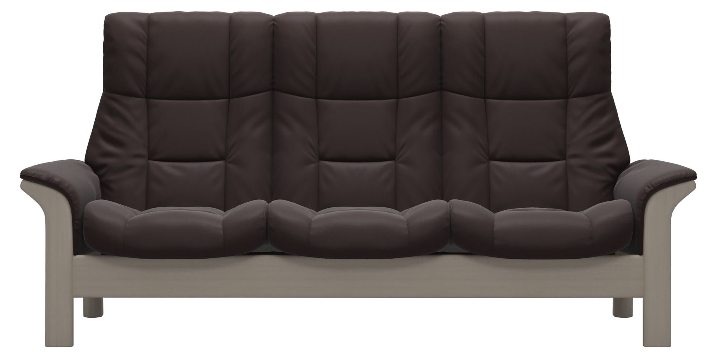 Paloma Leather Chocolate and Whitewash Base | Stressless Windsor 3-Seater High Back Sofa | Valley Ridge Furniture