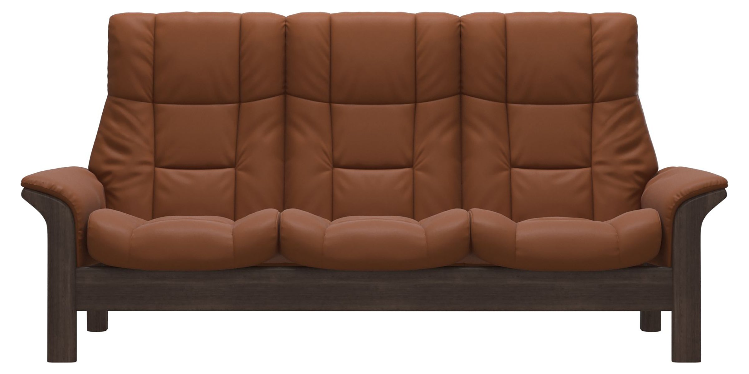 Paloma Leather New Cognac and Wenge Base | Stressless Windsor 3-Seater High Back Sofa | Valley Ridge Furniture