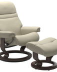 Paloma Leather Light Grey S/M/L and Wenge Base | Stressless Sunrise Classic Recliner | Valley Ridge Furniture