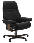 Paloma Leather Black M and Teak Base | Stressless Sunrise Home Office Chair | Valley Ridge Furniture