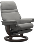 Paloma Leather Silver Grey M/L & Wenge Base | Stressless Sunrise Classic Power Recliner | Valley Ridge Furniture