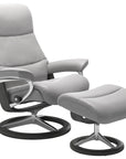 Paloma Leather Silver Cloud S & Grey Base | Stressless View Signature Recliner | Valley Ridge Furniture