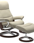 Paloma Leather Light Grey S/M/L and Brown Base | Stressless View Signature Recliner | Valley Ridge Furniture