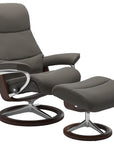 Paloma Leather Metal Grey S/M/L and Brown Base | Stressless View Signature Recliner | Valley Ridge Furniture