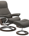 Paloma Leather Metal Grey S/M/L and Walnut Base | Stressless View Signature Recliner | Valley Ridge Furniture