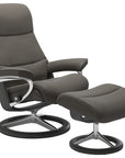 Paloma Leather Metal Grey S/M/L and Grey Base | Stressless View Signature Recliner | Valley Ridge Furniture
