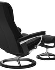 Paloma Leather Special Black L & Black Base | Stressless View Signature Recliner | Valley Ridge Furniture