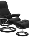 Paloma Leather Special Black L & Black Base | Stressless View Signature Recliner | Valley Ridge Furniture