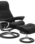 Paloma Leather Black S/M/L and Grey Base | Stressless View Signature Recliner | Valley Ridge Furniture
