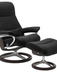 Paloma Leather Black S/M/L and Wenge Base | Stressless View Signature Recliner | Valley Ridge Furniture