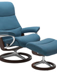 Paloma Leather Crystal Blue S/M/L and Brown Base | Stressless View Signature Recliner | Valley Ridge Furniture