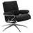 Paloma Leather Black M & Chrome Base | Stressless Tokyo Low Back Recliner | Valley Ridge Furniture