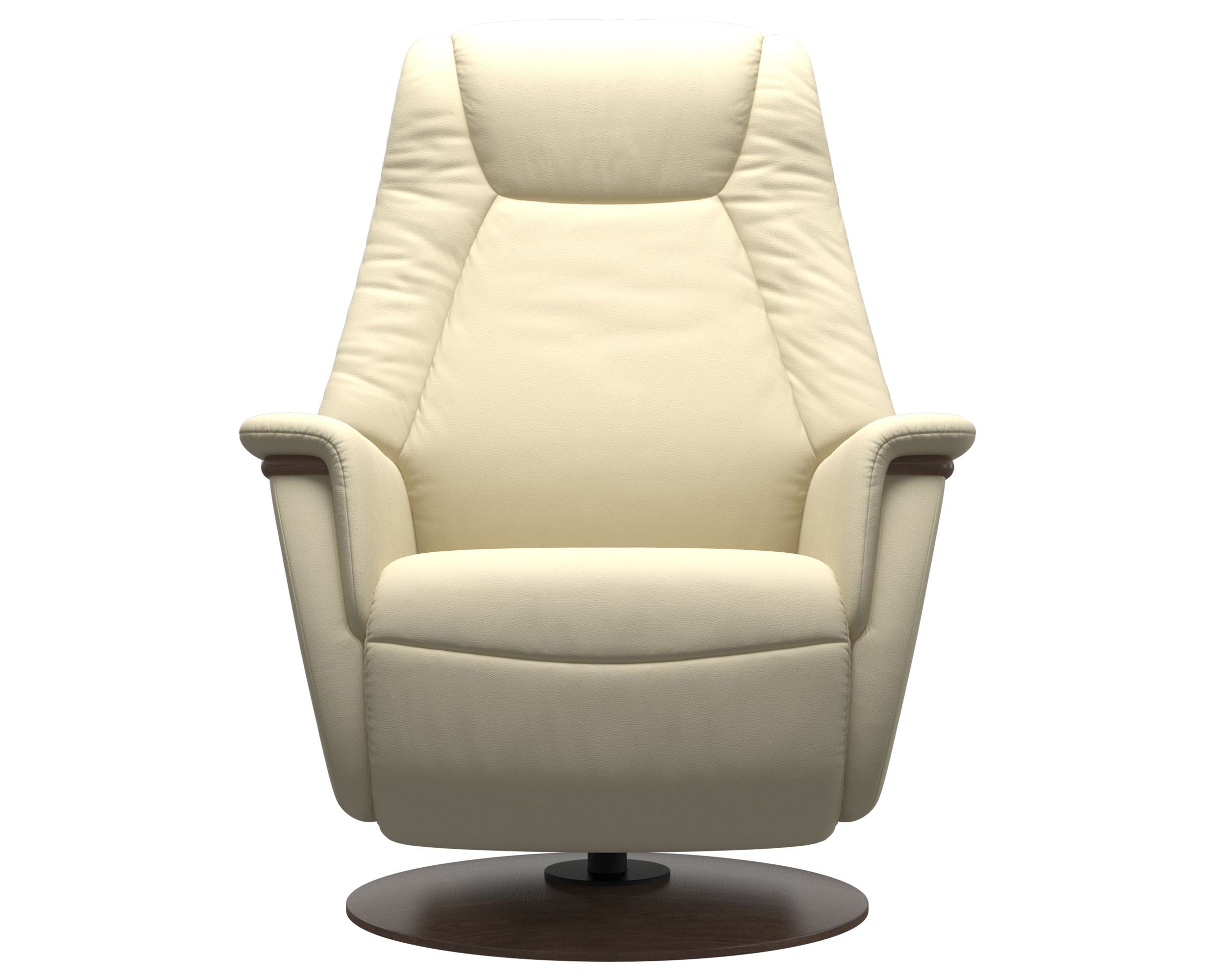 Paloma Leather Vanilla M &amp; Walnut Base/Arm Trim | Stressless Max Recliner | Valley Ridge Furniture