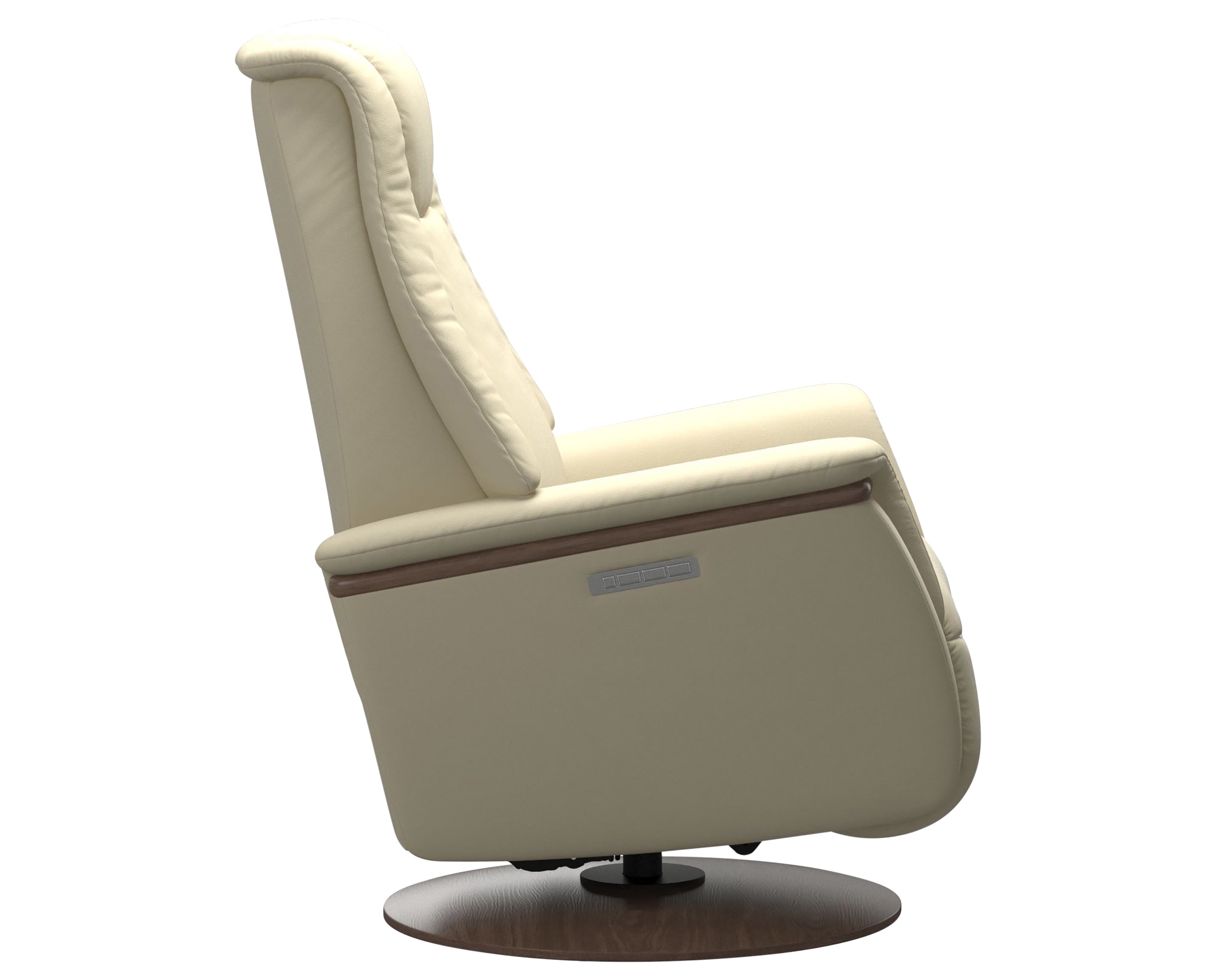 Paloma Leather Vanilla M &amp; Walnut Base/Arm Trim | Stressless Max Recliner | Valley Ridge Furniture