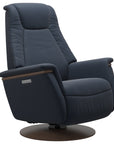 Paloma Leather Oxford Blue S/M/L & Walnut Base/Arm Trim | Stressless Max Recliner | Valley Ridge Furniture
