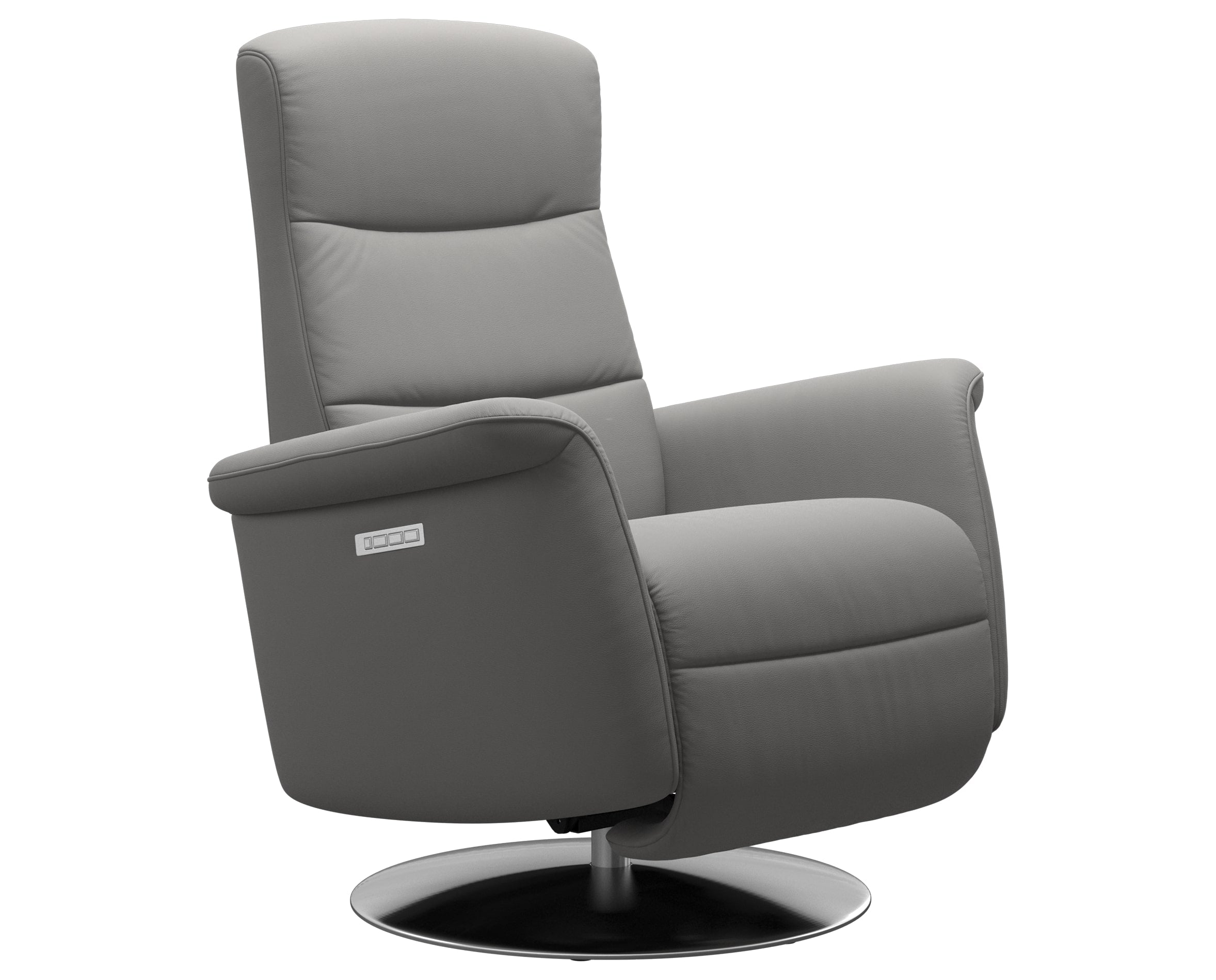 Paloma Leather Silver Grey S/M/L and Steel Base | Stressless Mike Recliner | Valley Ridge Furniture