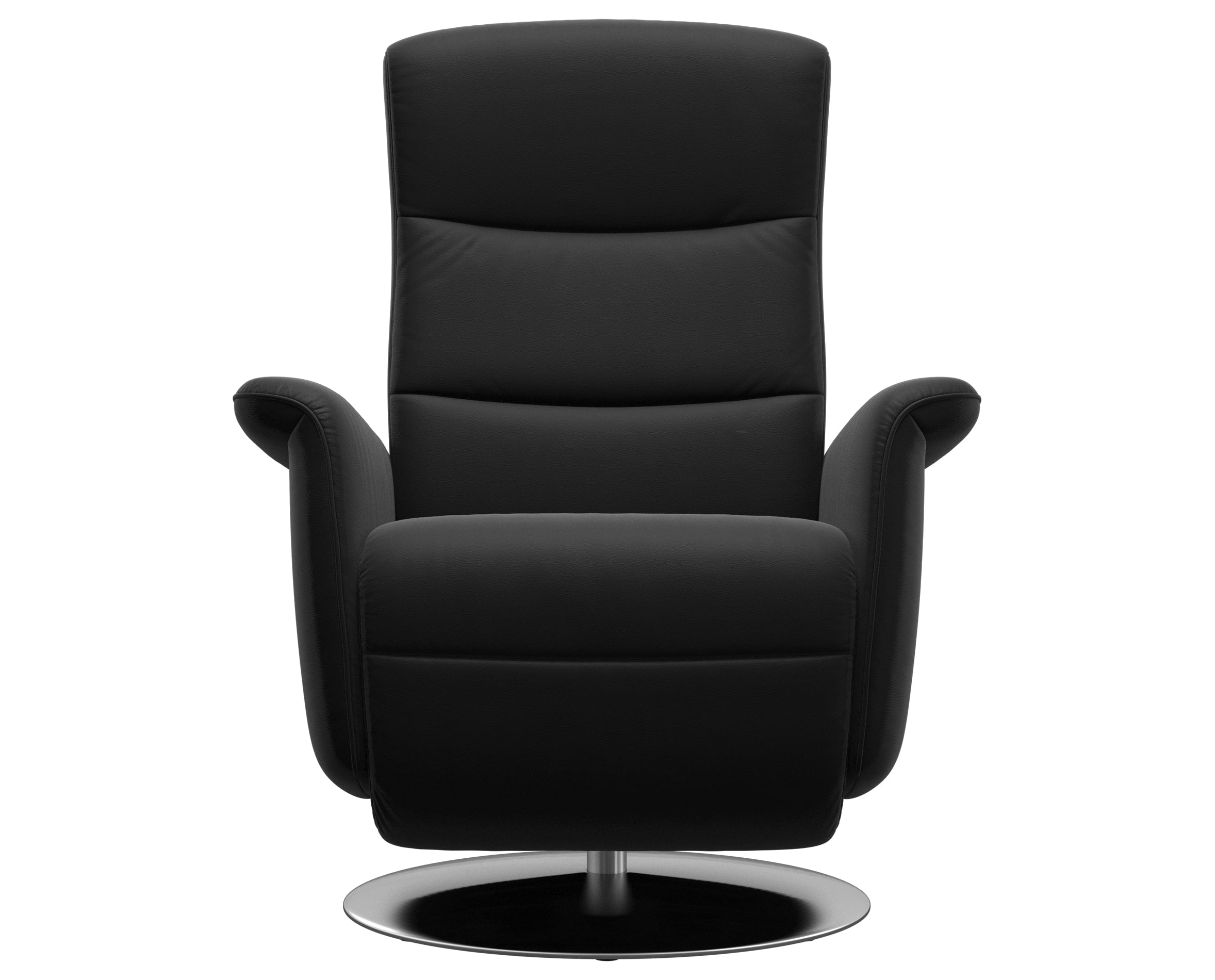 Paloma Leather Black S/M/L and Steel Base | Stressless Mike Recliner | Valley Ridge Furniture