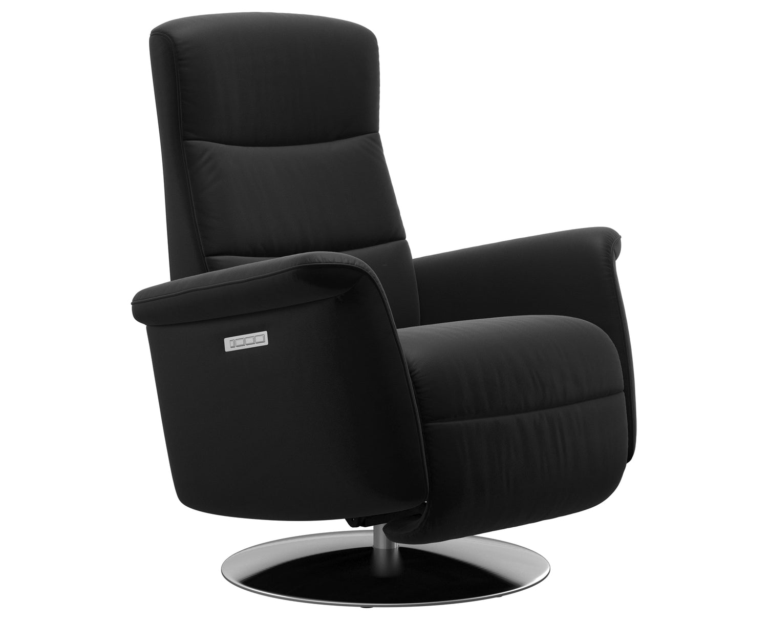 Paloma Leather Black S/M/L & Steel Base | Stressless Mike Recliner | Valley Ridge Furniture