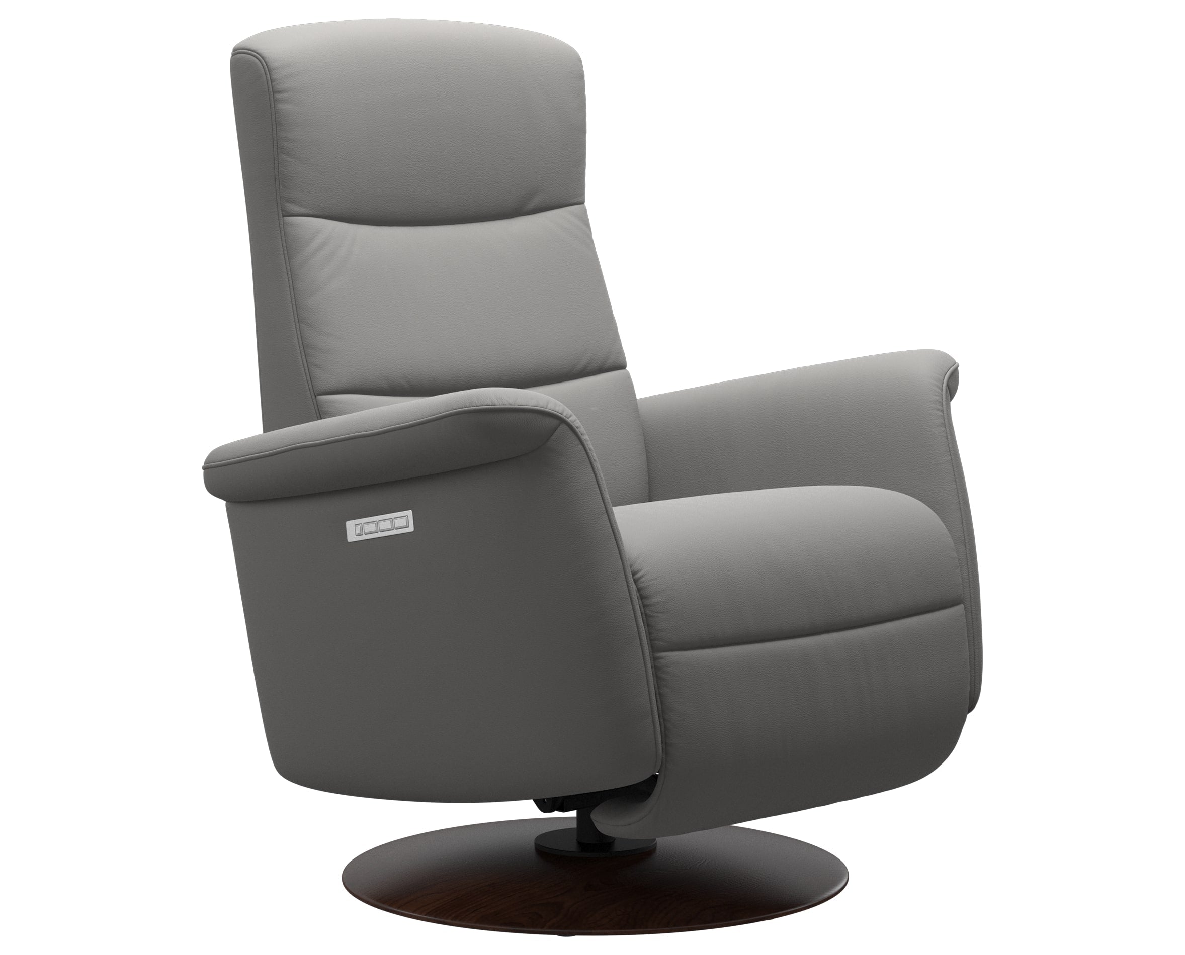 Paloma Leather Silver Grey S/M/L and Brown Base | Stressless Mike Recliner | Valley Ridge Furniture