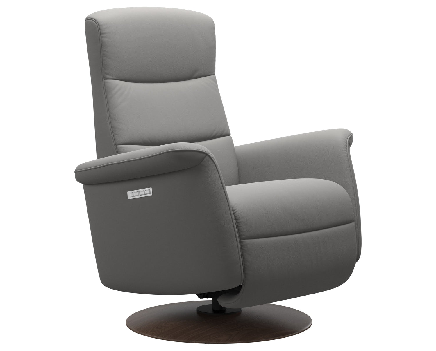 Paloma Leather Silver Grey S/M/L & Walnut Base | Stressless Mike Recliner | Valley Ridge Furniture