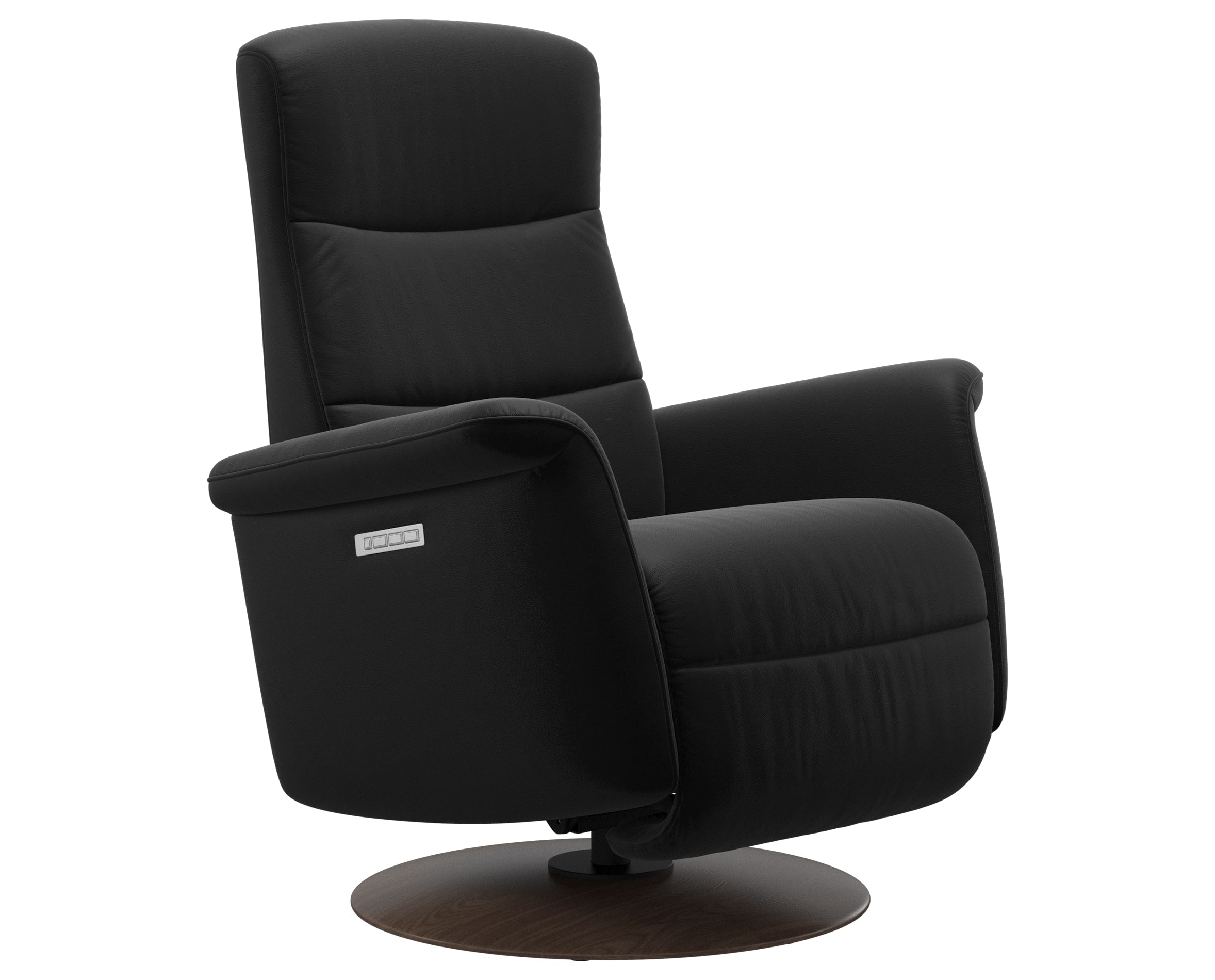 Paloma Leather Black S/M/L and Walnut Base | Stressless Mike Recliner | Valley Ridge Furniture