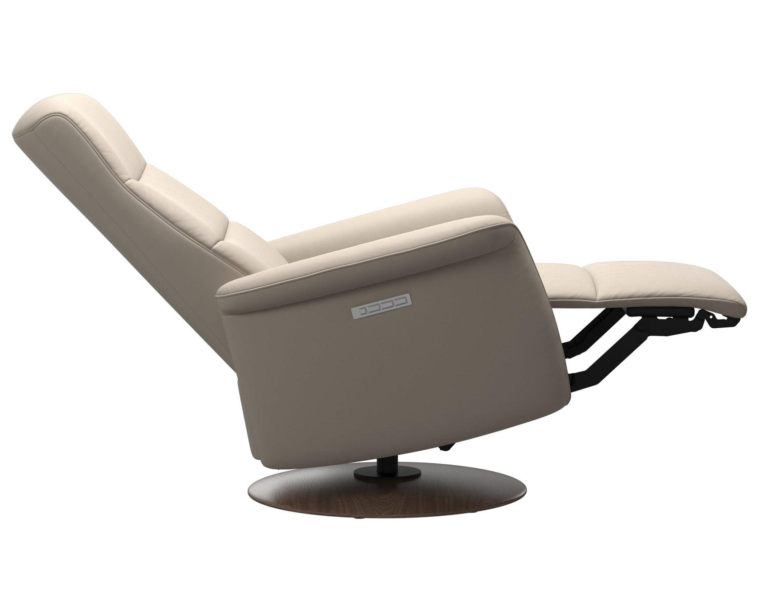 Paloma Leather Fog S/M/L & Walnut Base | Stressless Mike Recliner | Valley Ridge Furniture