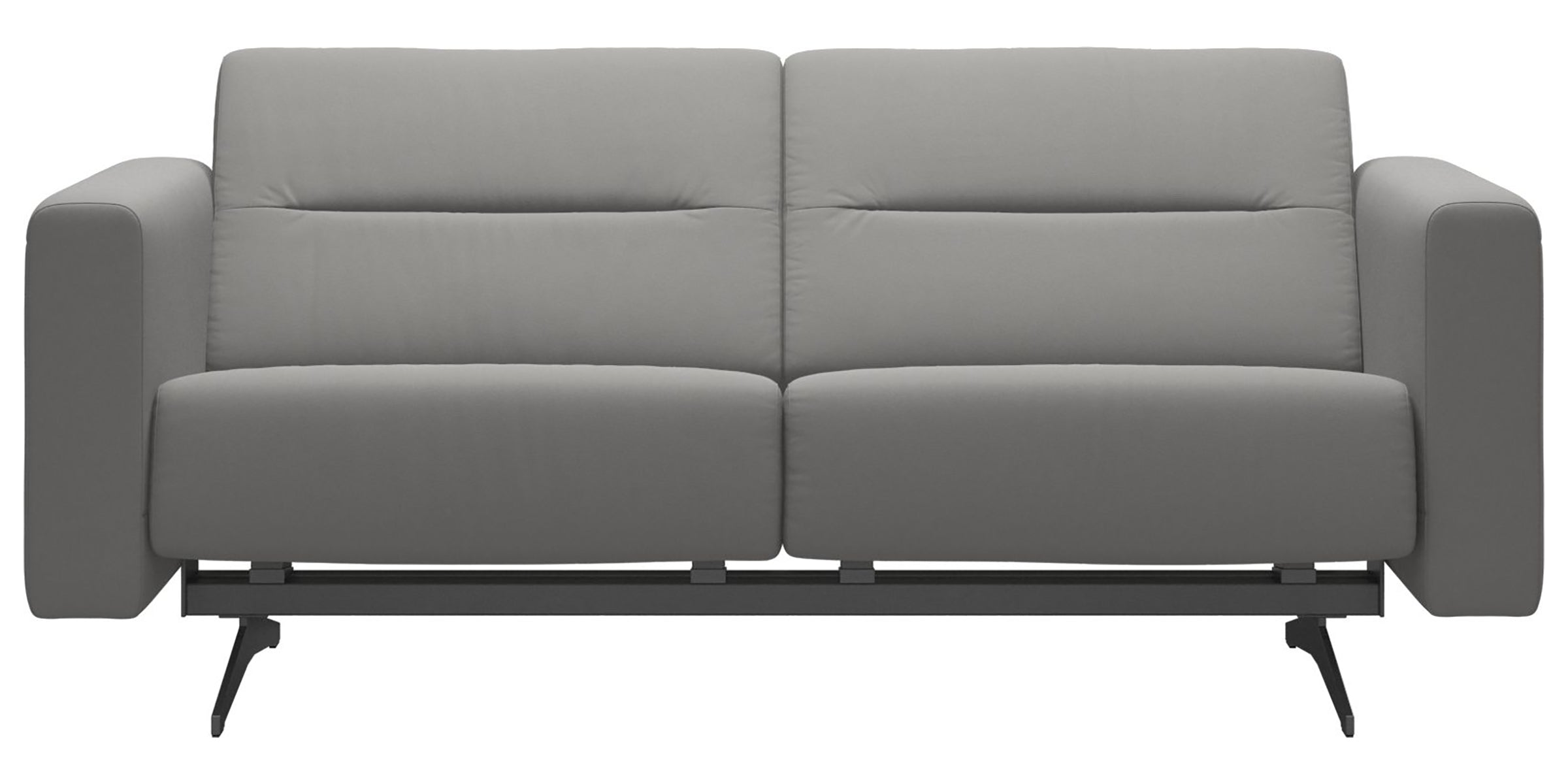 Paloma Leather Silver Grey &amp; Chrome Base | Stressless Stella 2-Seater Sofa with S2 Arm | Valley Ridge Furniture