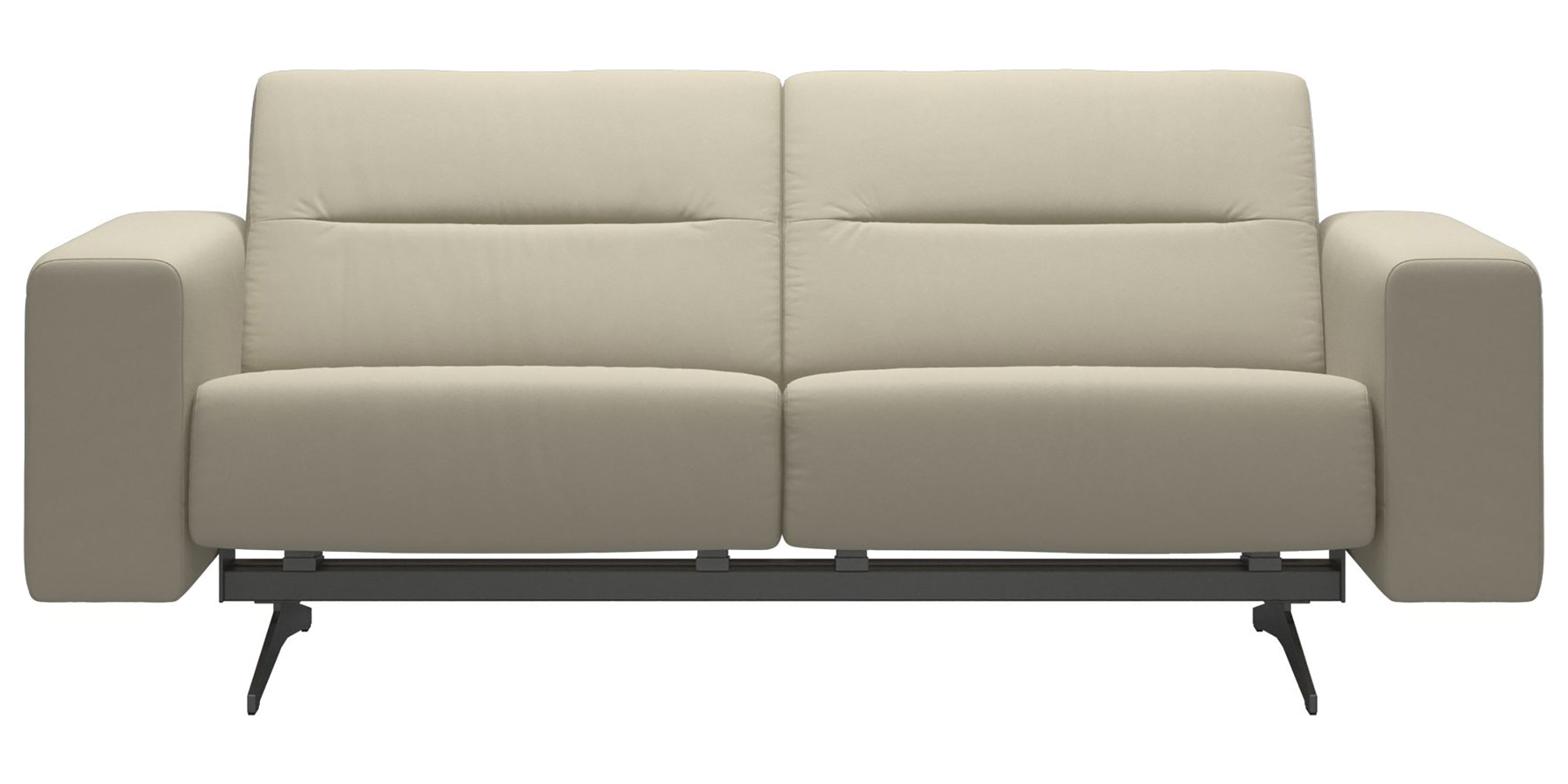 Paloma Leather Light Grey &amp; Chrome Base | Stressless Stella 2-Seater Sofa with S1 Arm | Valley Ridge Furniture