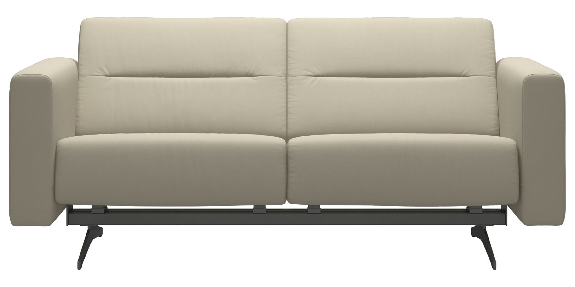 Paloma Leather Light Grey &amp; Chrome Base | Stressless Stella 2-Seater Sofa with S2 Arm | Valley Ridge Furniture